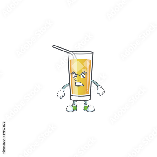 Cartoon apple cider with the character annoyed