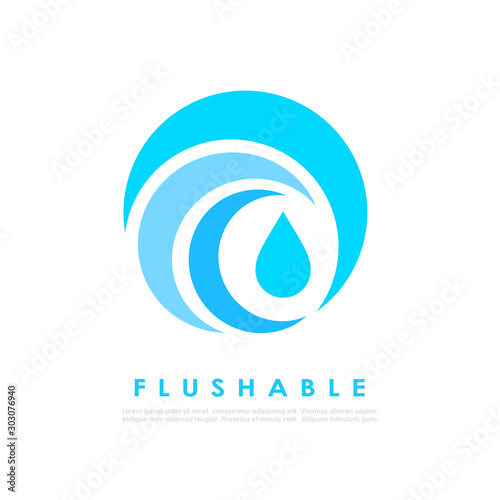 Water wave vector logo