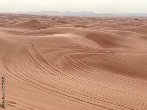 car tracks in the desert