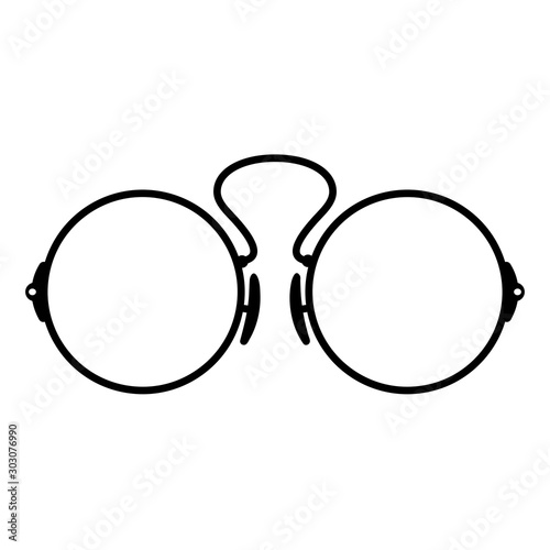 Old glasses vector icon