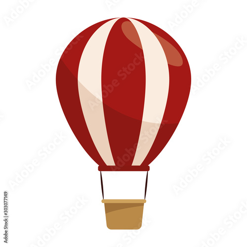 hot air balloon icon, flat design