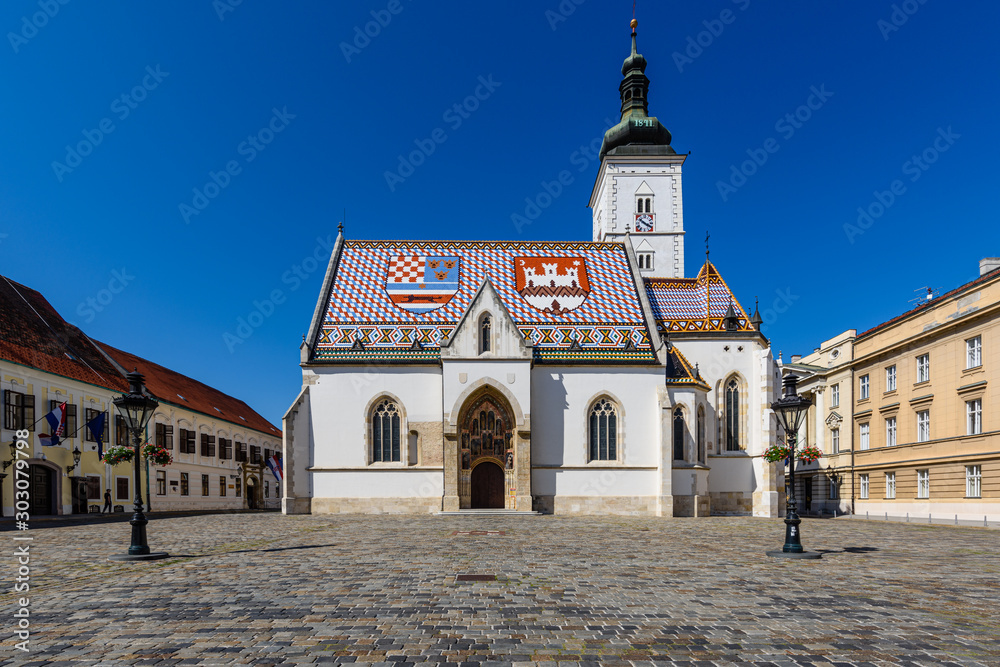 Obraz premium Zagabria, Croazia, chiesa di San Marco