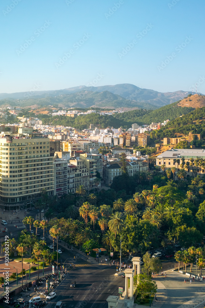 aerial view of the Malaga city