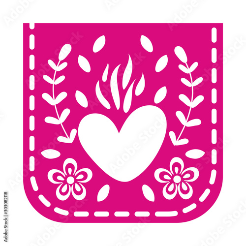 mexican garland hanging with heart