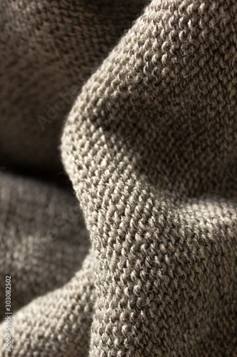 Dettaglio macro tessuto in lana morbido caldo onde astratto