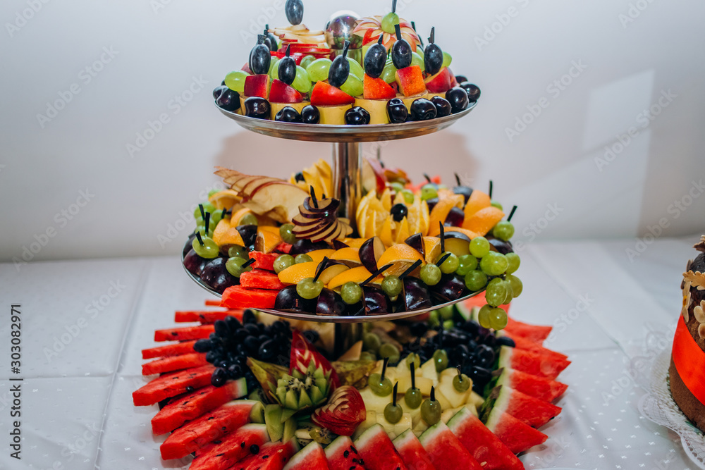 Fruits on banquet table, catering