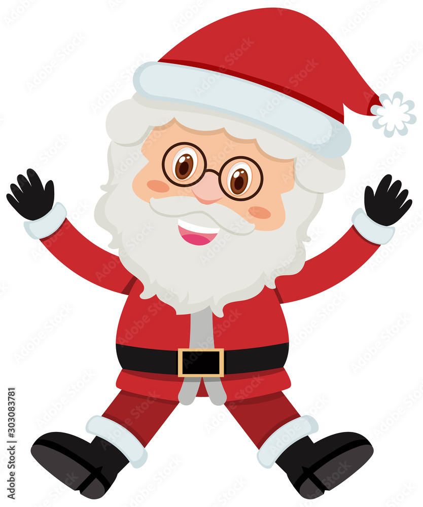 Single character of Santa on white background Single character of Santa on white background