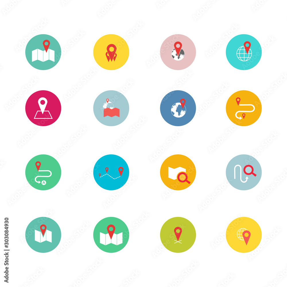 Navigation, direction, maps, traffic and more, icons set vector illustration Navigation, direction, maps, traffic and more, icons set vector illustration