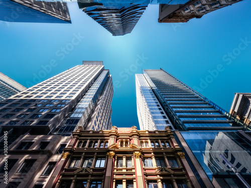 Traditional and Modern Landmarks in Downtown Sydney, New South Wales, Australia.