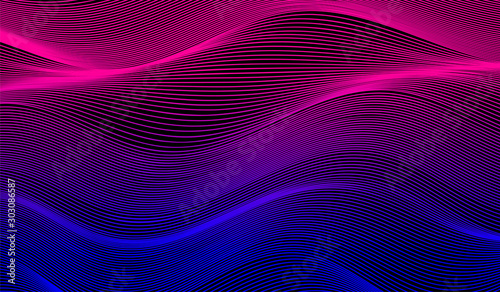 Vector modern colorful wavy background. Abstract elegant curved lines pattern.