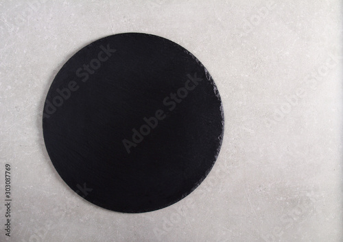 Stone black round board