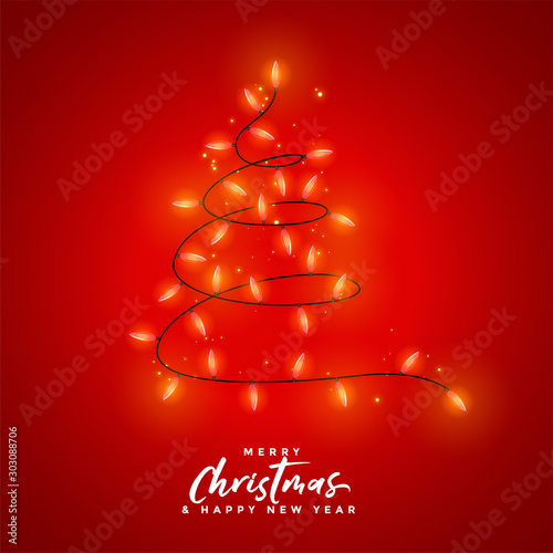 merry christmas red light decoration background design