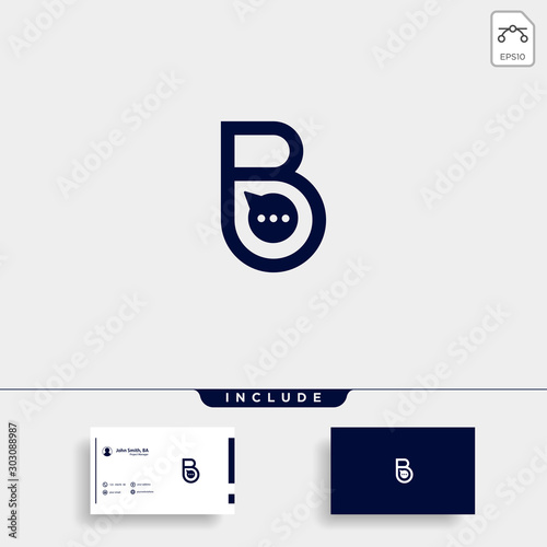 Letter B Chat Talk Logo Template Vector Design