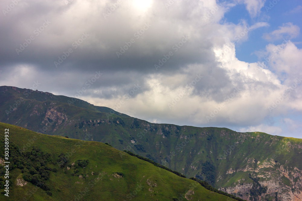 Fototapeta premium Russian region, Chechen Republic, Caucasus Mountains