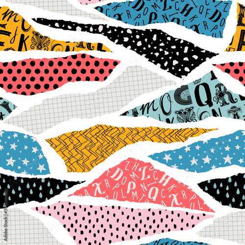 Seamless pattern, patchwork tiles. Can be used on packaging paper, fabric, background for different images, etc.