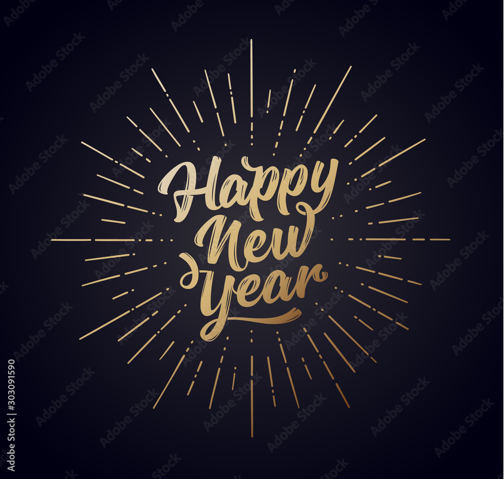 Fototapeta premium Happy New Year. Lettering text for Happy New Year
