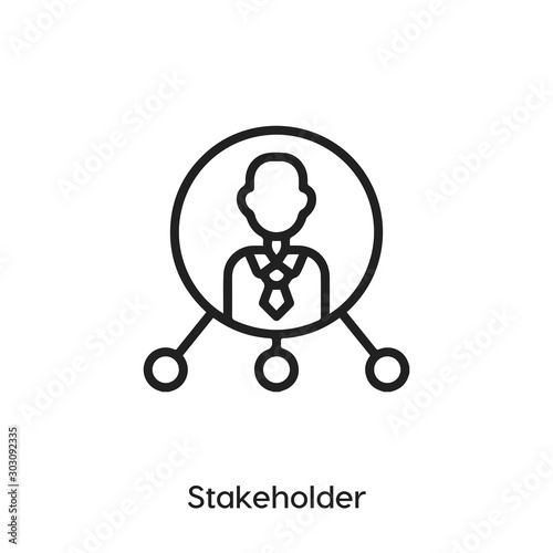 Stakeholder icon. Stakeholder icon vector. Linear style sign for mobile concept and web design. Stakeholder symbol illustration vector graphics - Vector	