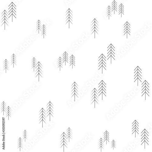 Tree seamless pattern. Fashion graphic background design. Modern stylish abstract texture. Monochrome template for prints  textiles  wrapping  wallpaper  etc. Vector illustration.
