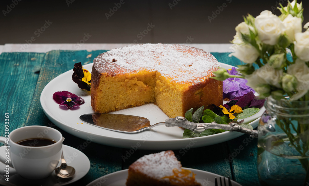 Delicious and Healthy Organic Homemade Baked Cake, Confectionery in a Breakfast Delicious and Healthy Organic Homemade Baked Cake, Confectionery in a Breakfast