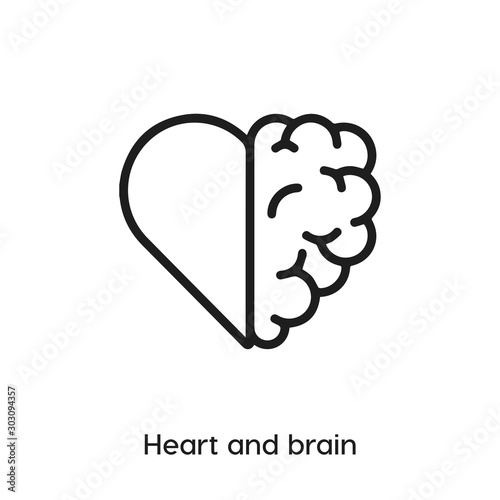 heart and brain icon. heart and brain vector symbol. Linear style sign for mobile concept and web design. heart and brain symbol illustration. Pixel vector graphics - Vector	