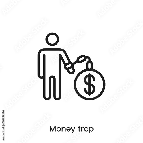 money strap icon vector