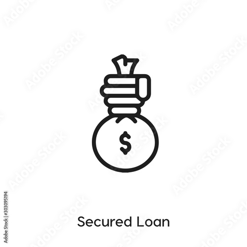 secured loan icon vector