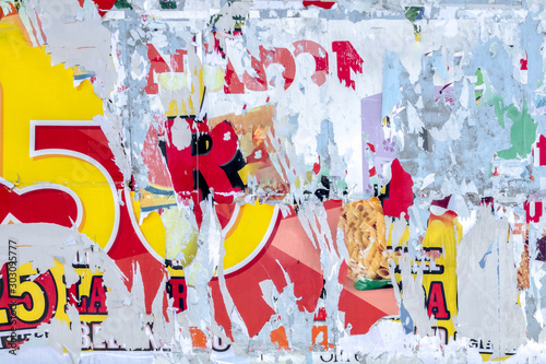 Grunge Background with Old Torn Posters