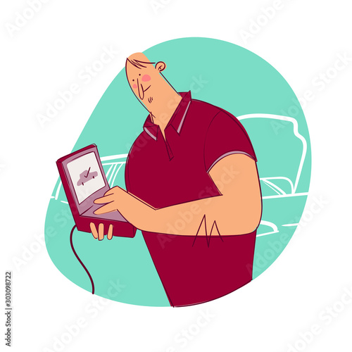 Mecánico haciendo diagnosis