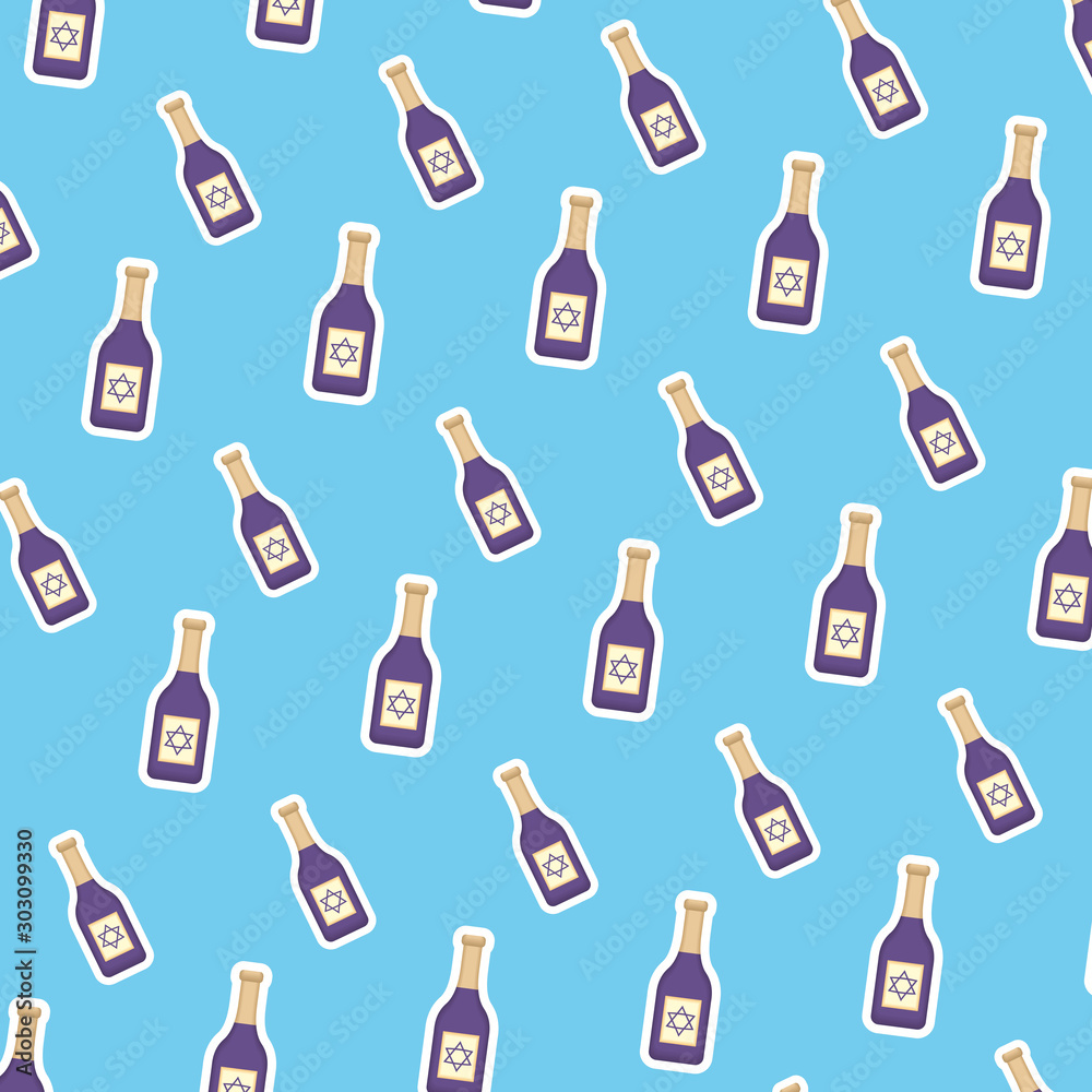 happy hanukkah celebration card with wine bottles pattern happy hanukkah celebration card with wine bottles pattern