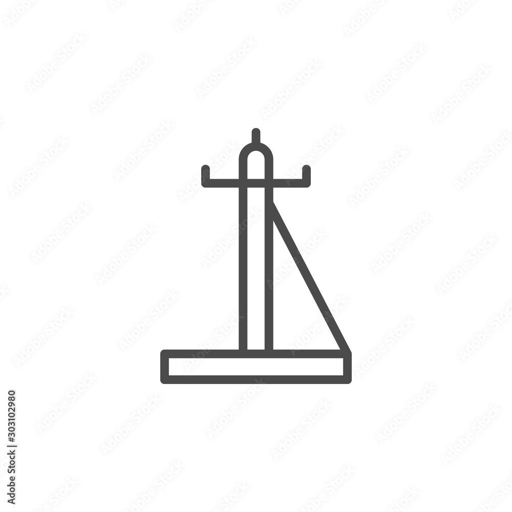 Electric pole line outline icon Electric pole line outline icon