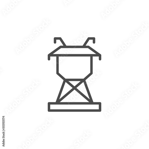 Electric pylon line outline icon