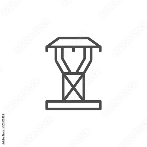 Electric pylon line outline icon