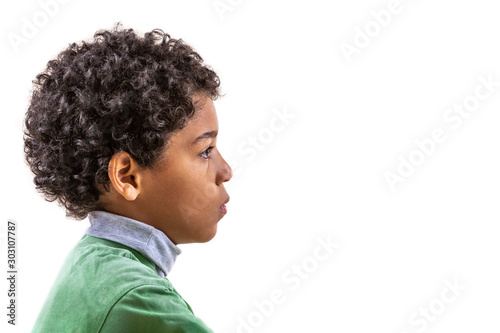 фотографія little boy biracial smiling portrait on white close-up