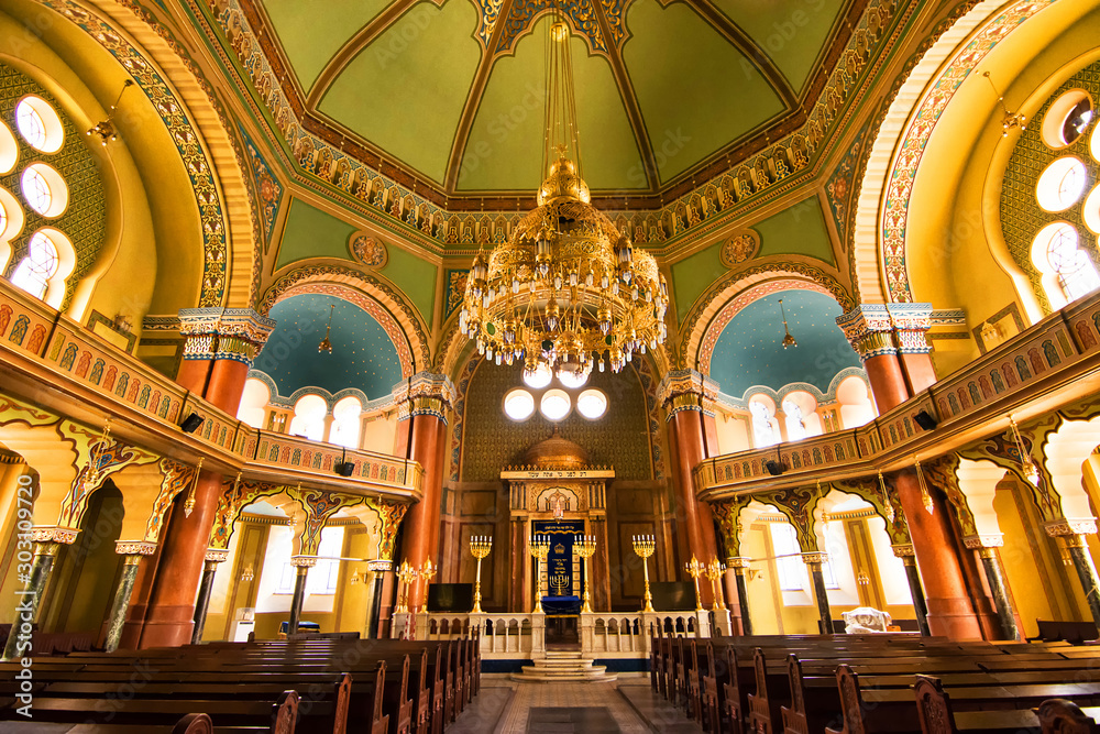 Interior of the Jewish synagogue in Sofia (Bulgaria)