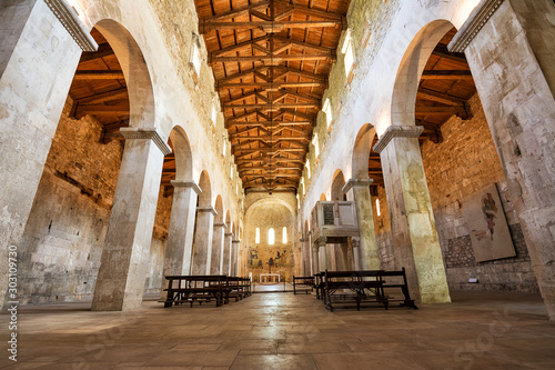 Interior of the medieval Abbey of San Liberatore a Majella in Serramonacesca in Abruzzo (Italy)