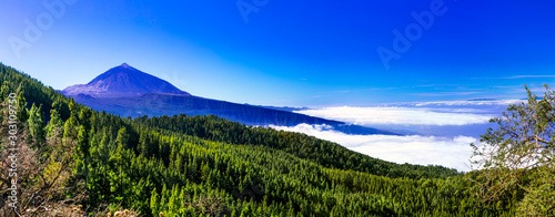 View of famous volcano Teide. Tenerife. Canary islands of Spain