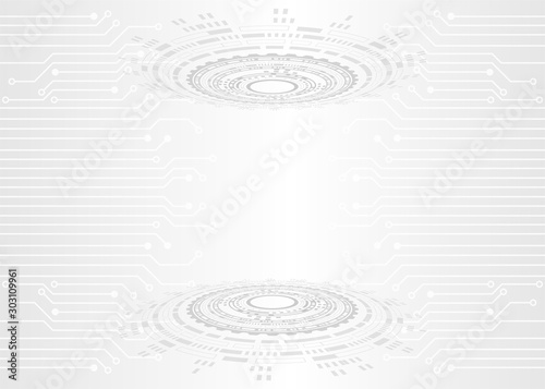 Futuristic clean technology concept. gear wheel technology circuit board. white technology background. vector. illustration.