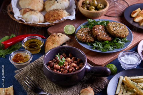 Arabic cuisine, Egyptian Breakfast - Beans; Middle Eastern traditional breakfast. It's also Ramadan 'Suhur' or 'Suhoor'. It's an Islamic term referring to the meal consumed early in the morning by Mus