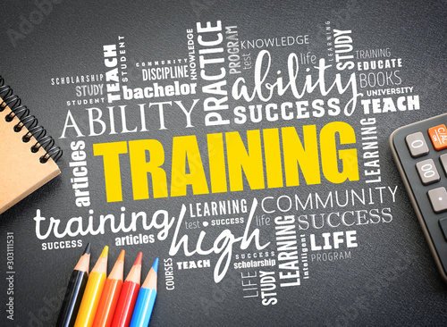 Принти на полотні TRAINING word cloud collage, education concept background