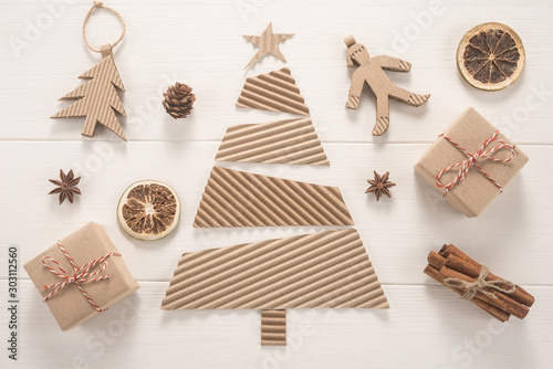 Christmas decoration on white background 	