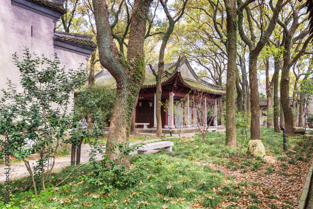 Trees and buldings in the Tianyige Library which is also called Building of Treasured Books, was built in Ming dynasty, the earliest private library still in existence in China. Trees and buldings in the Tianyige Library which is also called Building of Treasured Books, was built in Ming dynasty, the earliest private library still in existence in China.