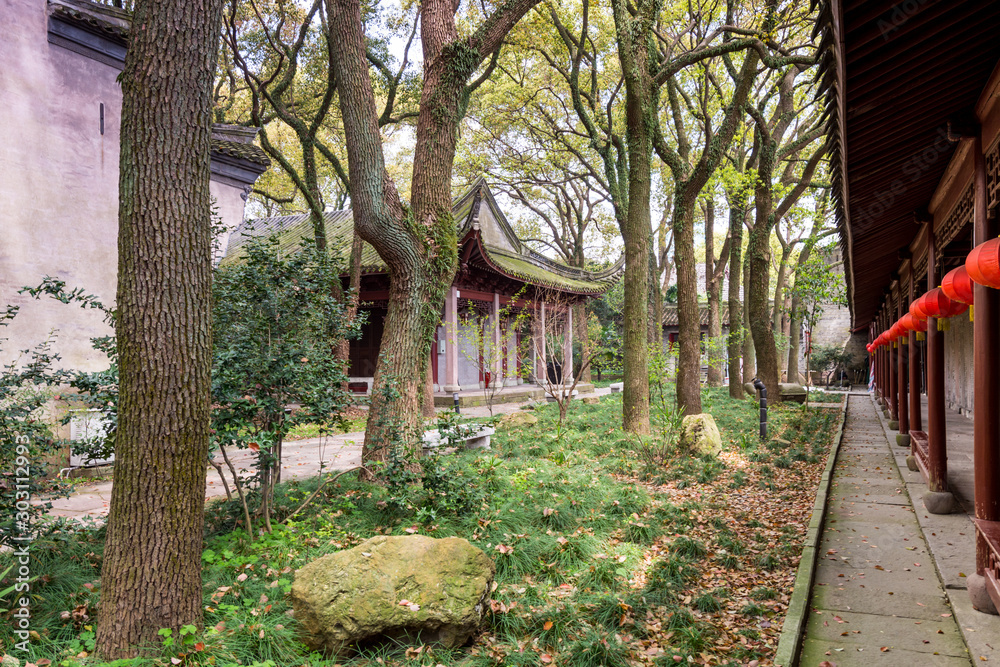 Trees and buldings in the Tianyige Library which is also called Building of Treasured Books, was built in Ming dynasty, the earliest private library still in existence in China. Trees and buldings in the Tianyige Library which is also called Building of Treasured Books, was built in Ming dynasty, the earliest private library still in existence in China.