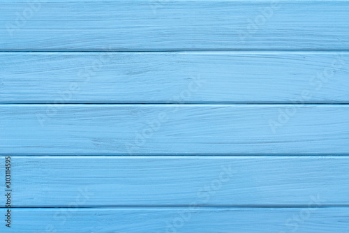 Blue wood texture background. Blue wooden board. 