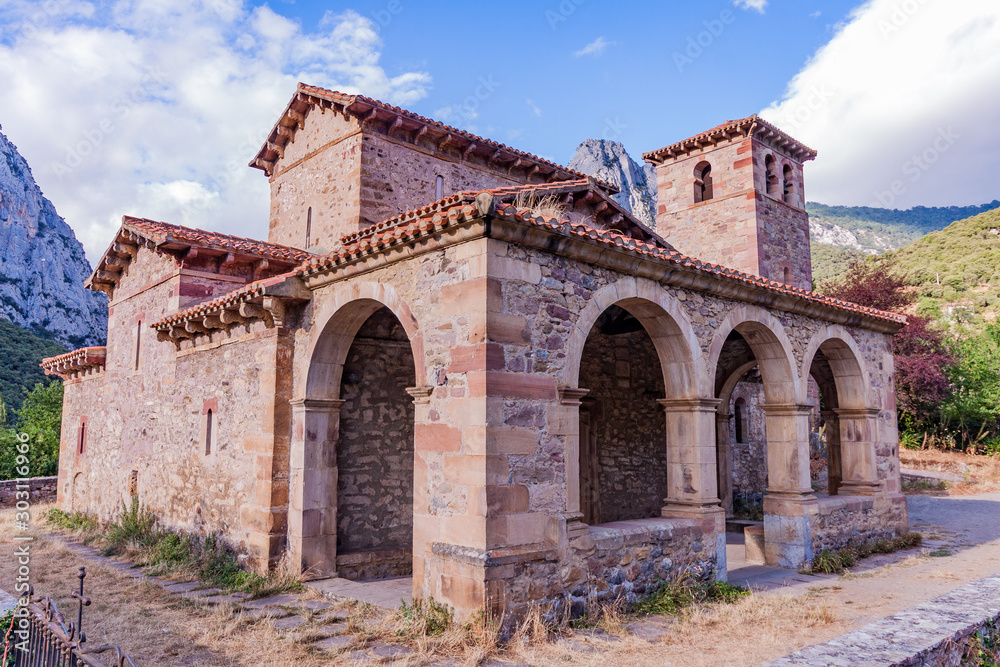 Ancient church in the mountains of Cantabria, Spain