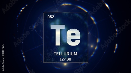 Canvas Print 3D illustration of Tellurium as Element 52 of the Periodic Table