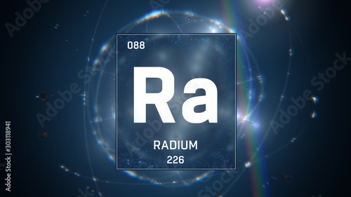 Fotografia 3D illustration of Radium as Element 88 of the Periodic Table