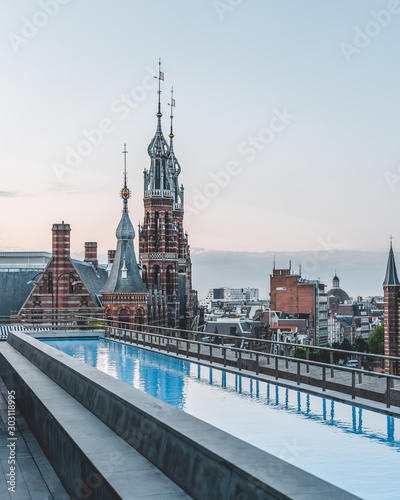 Magna Plaza view from rooftop pool in Amsterdam  Netherland