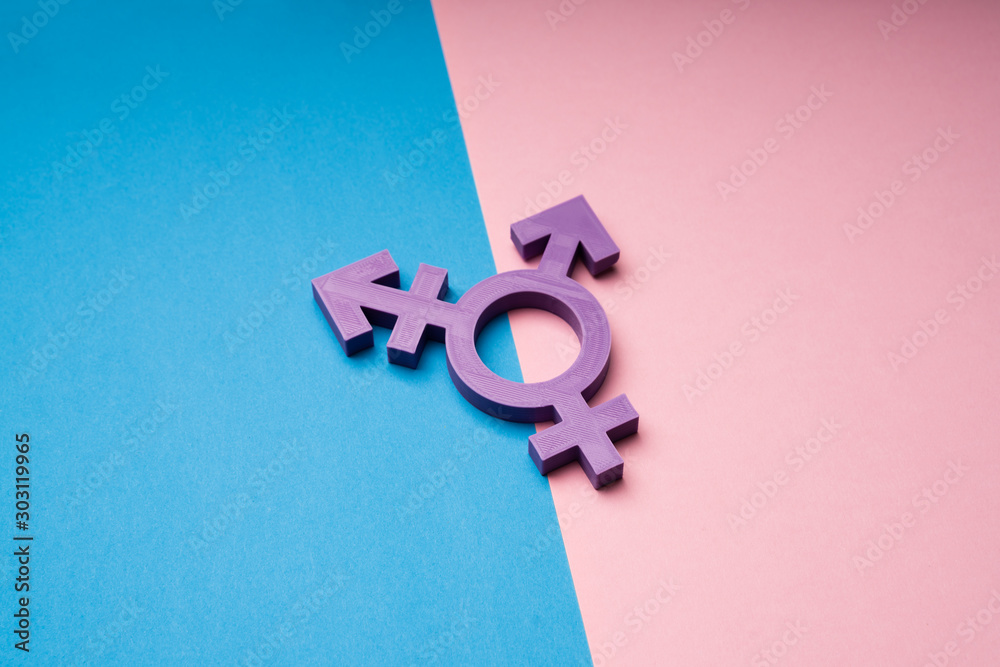 Transsexual Symbol Over Dual Backdrop - obrazy, fototapety, plakaty 