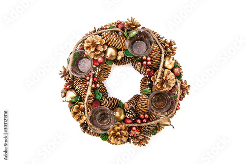Christmas wreath for advent candles