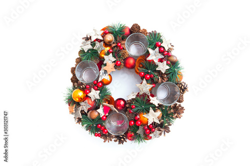 Christmas wreath for advent candles